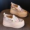 Fashion Ladies Footwear High on Platform Round Toe Slip Sequins Women's Shoes Sale Korean Offer Comfortable and Elegant Vulcanized Shoe