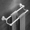 White Aluminum Bathroom Towel Rack Wall-mounted Single/Double Towel Rod Toilet Towel Storage Rack Bathroom Accessories
