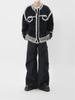 Unisex Color Block Knit Cardigan Jacket - Heavyweight Plush, Autumn/Winter Trendy Loose Fit