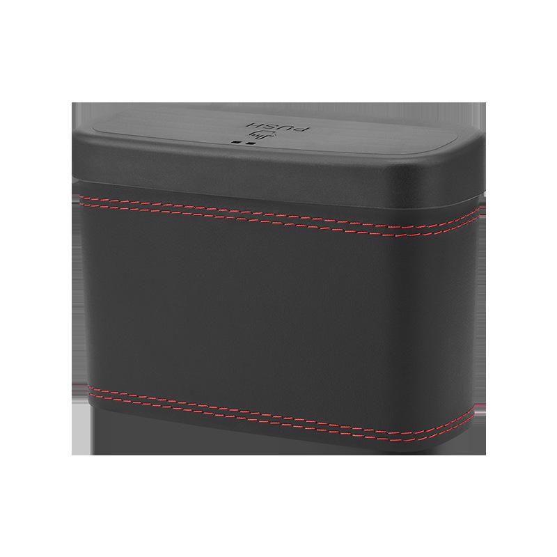 Leather Multi-functional Car Trash Bin Hanging Vehicle Garbage Dust Case Universal Backrest Storage Box Pressing Trash Can