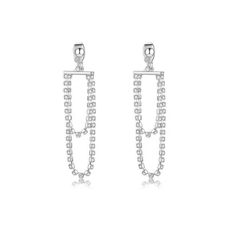 

Кисточка Двойной Циркон Ушная Цепочка Женская Простой Темперамент Уличная Фотография Супер Вспышка Лицо Маленькое Ночной Клуб Интернет Знаменитость Серьги Длинные