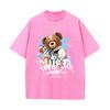 SX-35 MINISO 2026 Summer Vintage Wash  Printed Pure Cotton Shoulder Style Men's and Women's Round Neck Short Sleeved Couple T-shirt