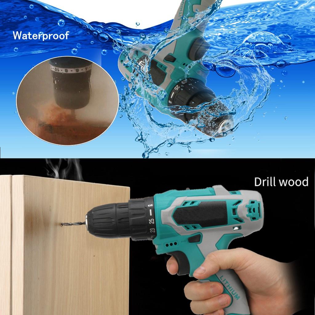 48V Dual Speed Brushless Cordless Electric Impact Drill Hammer Screwdriver LED Lighting