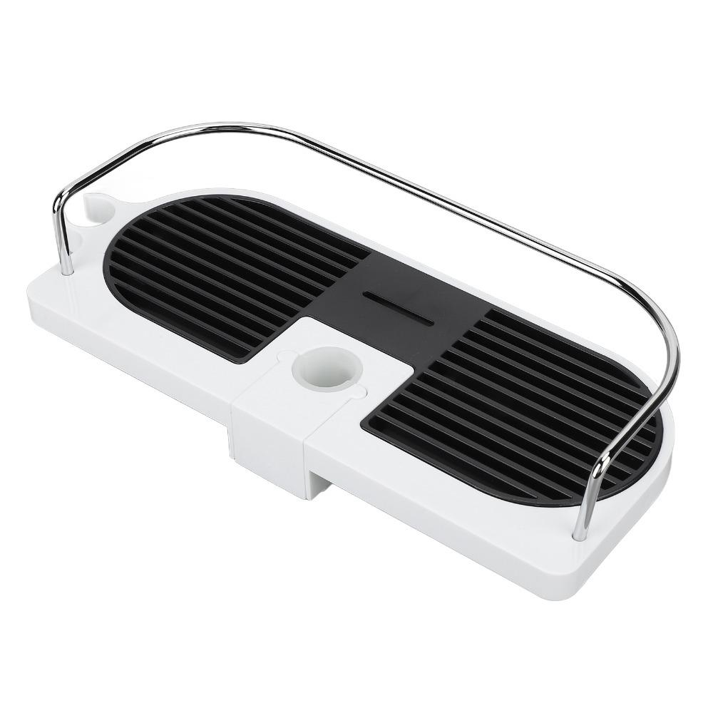 Hollow Design Shower Storage Basket ABS Shower Shelf Practical Bathroom Storage Rack  Space Saving