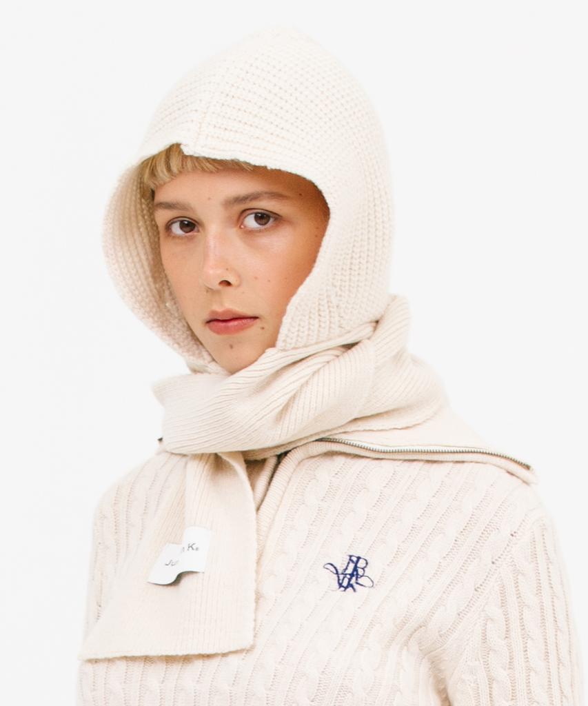 JUN BY JUN K Wool Muffler Balaclava_Cream