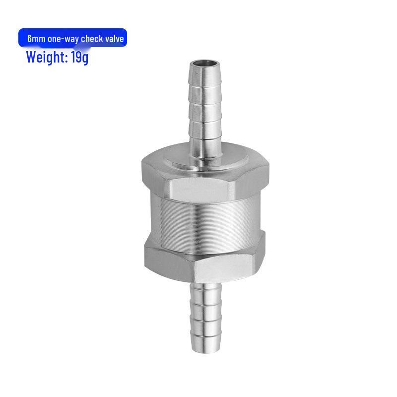 Stainless Steel Core Check Valve for Oil Pipes - Available In 6/8/10mm Sizes, Aluminum Alloy for Automotive & Marine Use