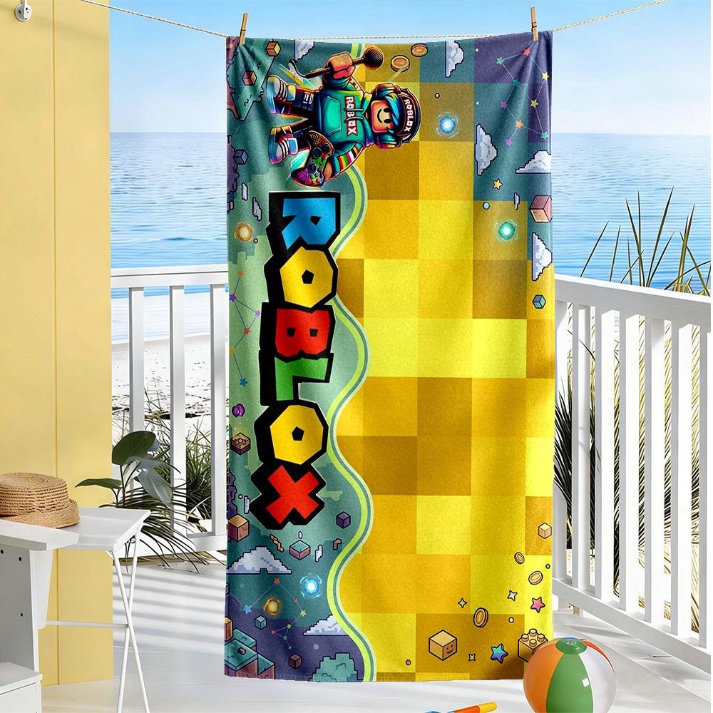 Roblox Beach Towel Super Soft Microfiber Quickdry Fabric Comfortable Lightweight Suitable for Swimming, Gym, Camping, Yoga Vacation