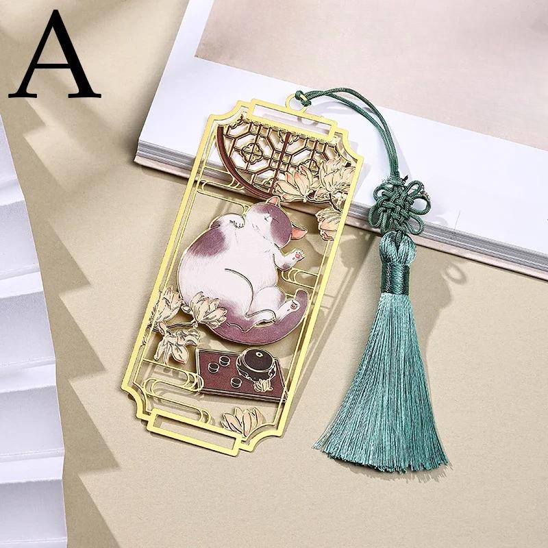 

Creative 1Pcs Chinese Style Hollowed Out Metal Cat Bookmarks Students Library Reading Tools Teacher s Day Gifts School Souvenirs