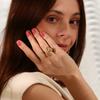 E.B.belle Anello Apribile Ipoallergenico a Doppia Estremità con Motivo a Strisce di Zirconi Acciaio Inossidabile Anello Creativo Gioielli per Donne Ragazze