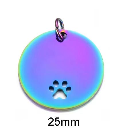 Customized Mirror Polished Hollow Paw Heart Tags Stainless Steel Pendants For DIY Personalized ID/Name/Logo/Text Jewelry