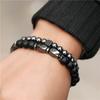 New Able Men Bracelet Set 6mm 8mm Black Onyx Stone Wrap Braslet Hematite Healing Meditation Yoga Accessories Gift For Him
