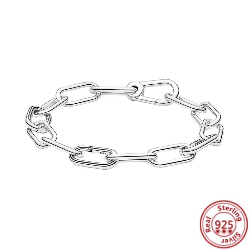 Me Ring S925 Sterling Silber Perle Runder Verbinder Charm Doppelarmreif Passend für Original Me Gliederkette Armband Schmuck