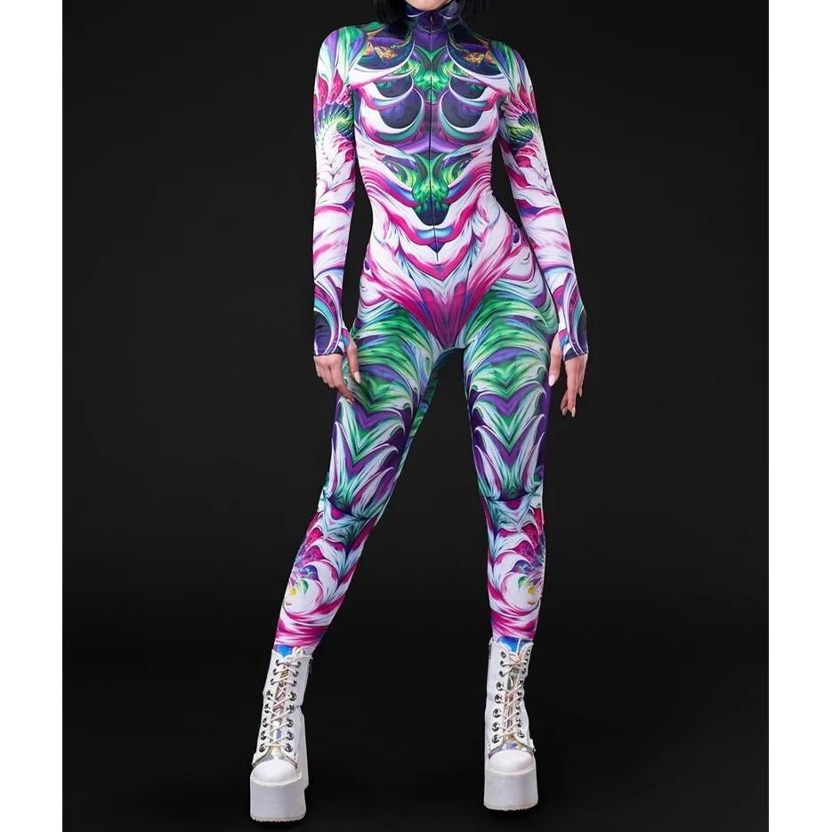 

Унисекс Киберпанк 3D цифровая печать Хэллоуин вечеринка ролевая игра наряд для женщин мужчин косплей костюм карнавальный комбинезон Adults XXXXL