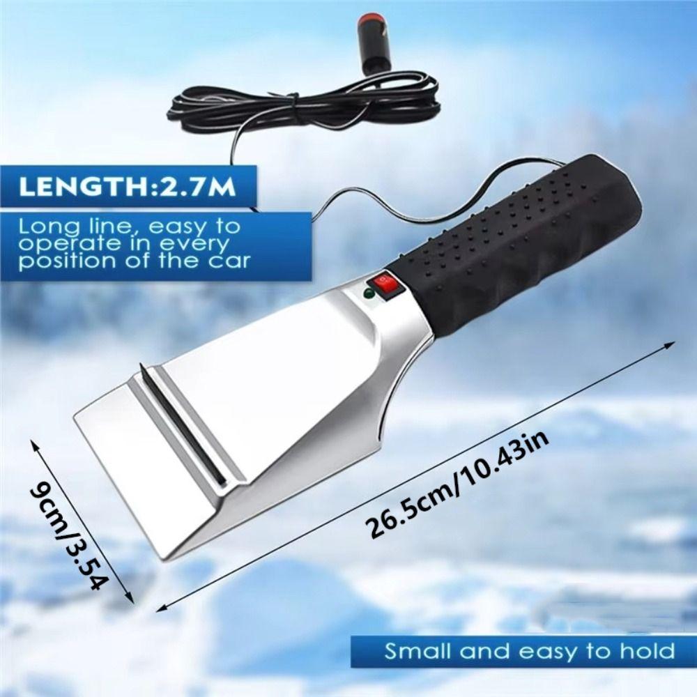 Rubber Wiper Electric Heated Snow Scraper 12V Heated Ice Remover Car Ice Scraper  Winter Use