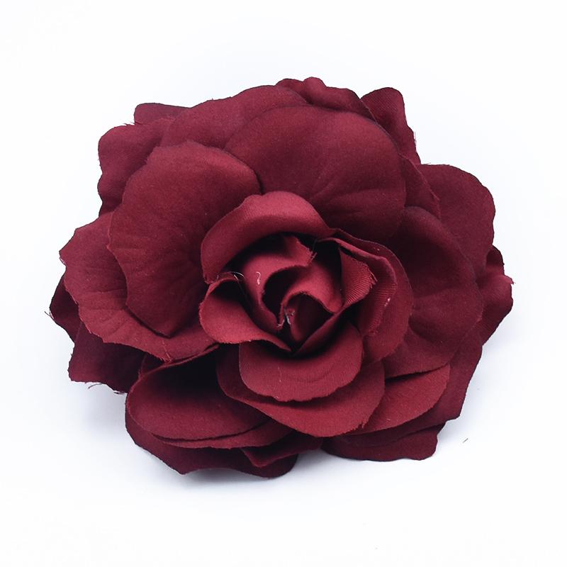 2Pcs 10CM Rose Head Wedding Flower Wall Scrapbook for Home Decor Christmas Garland Silk Flowers Bridal Brooch Artificial Flowers
