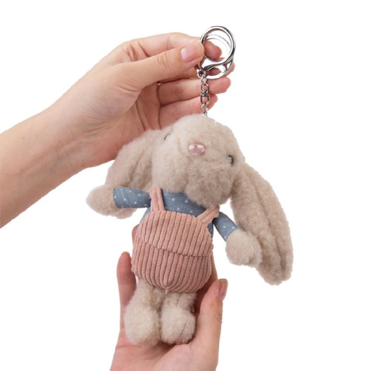 Cartoon Rabbit with Overalls Pendant Plush Dolls Keychain Pendant Fashion