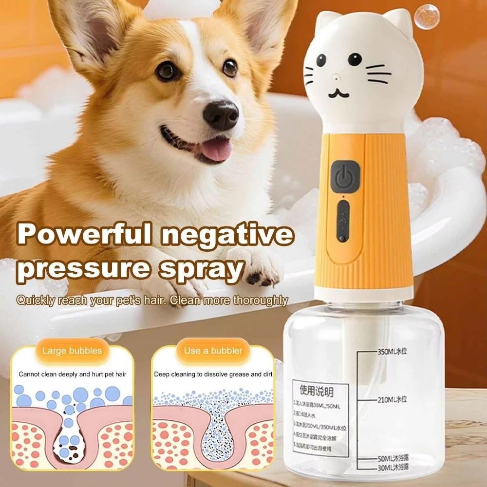 Cat Shape Electric Dog Shampoo Foamer Automatic Cleaning Cat Soap Dispenser  Daily Home Use