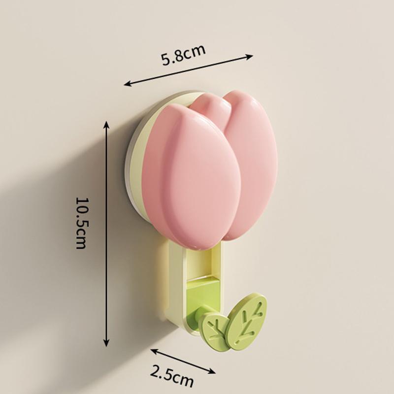 Strong Suction Cup Hooks Flower Design No Drill Adhesive for Bathroom Kitchen Organization Towel Rack