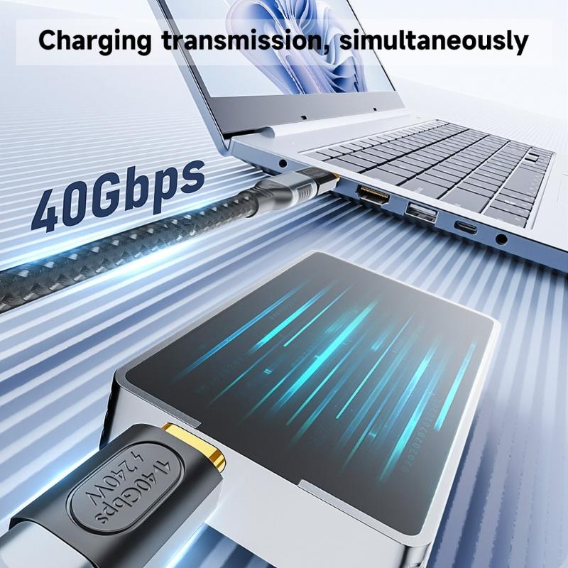 High-Speed USB C Male To Female Extender Adapter Connector 240w High-Speed Charging and 40Gbps Data Transmission