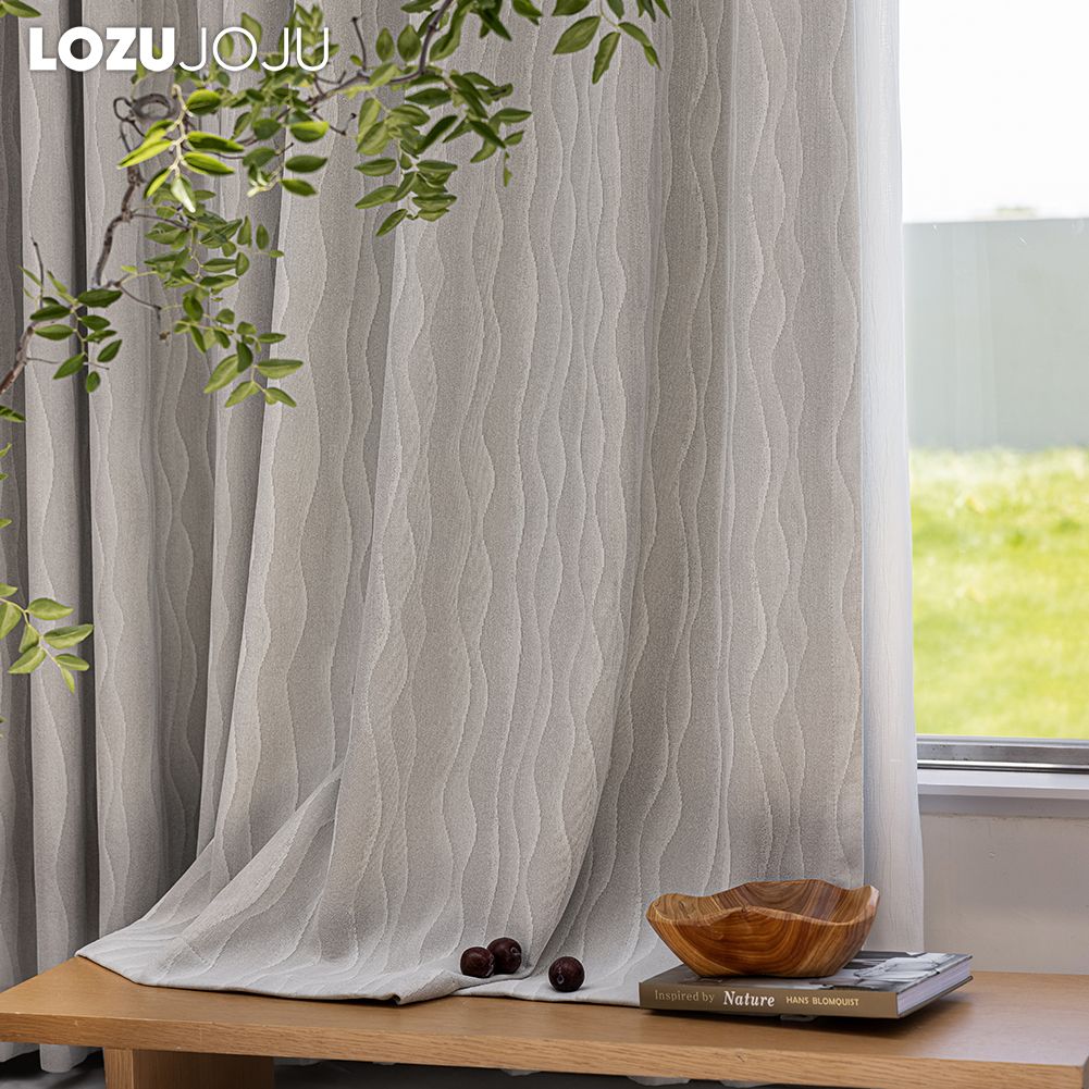 1PC LOZUJOJU Elegant Solid Color Blackout Curtain Double-sided Chenille Jacquard Thick Curtains for Bedroom Living Room Balcony Window for Home Decor