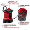 Einhell Pompe D'évacuation Pour Eaux Chargées GE-DP 18/25 LL Li Solo PXC (18V) Livré Sans Batterie Ni Chargeur