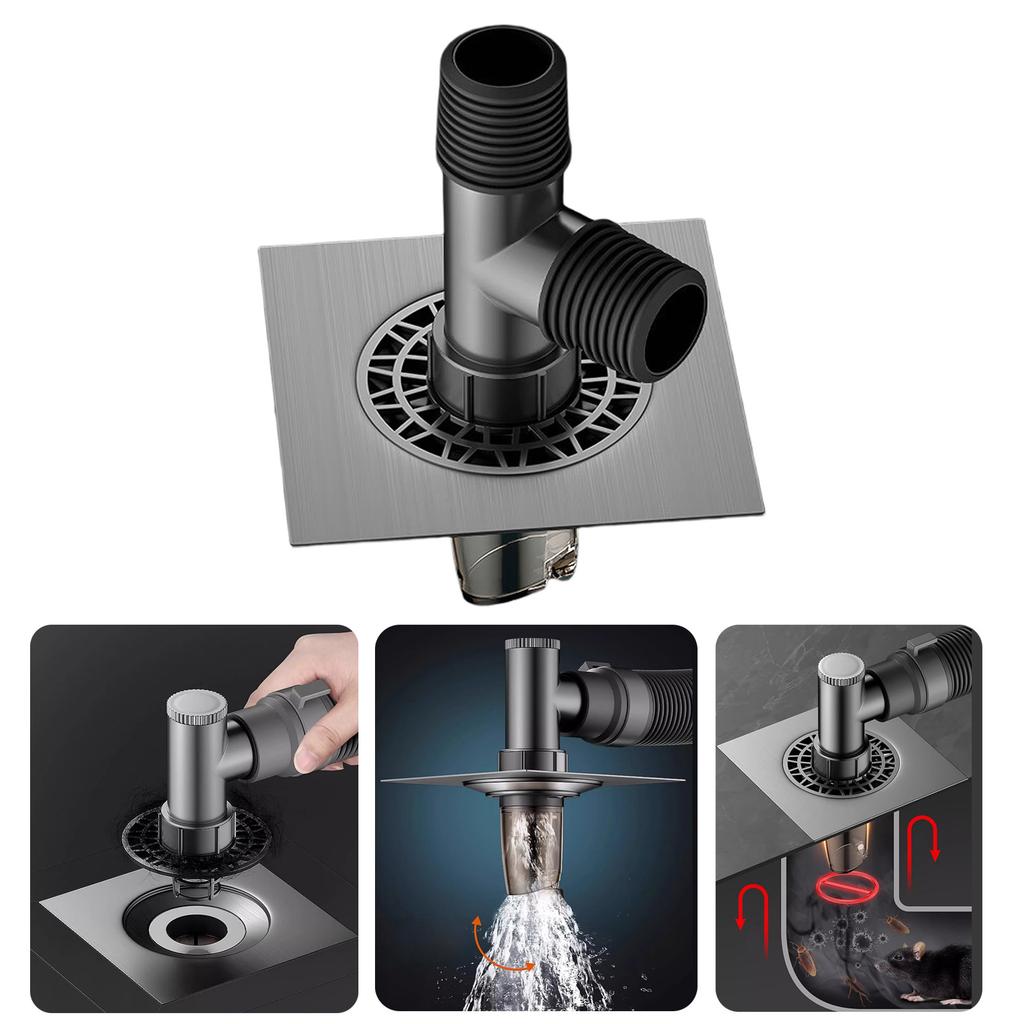 Washing Machine Floor Drain Connector AntiOverflow Laundry Machine Floor Drain Adapter Bathroom Pipe Sewer Connector