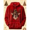 New 3D Printed Flannel Christmas Hooded Pullover - Fashionable, Loose Sweatshirt