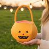 Pumpkin Decor for Kids Halloween Candy Bags Kids, Reusable Trick or Treat Gift Baskets Bucket, Cute Handbag with Handle Party Favors Portable Storage