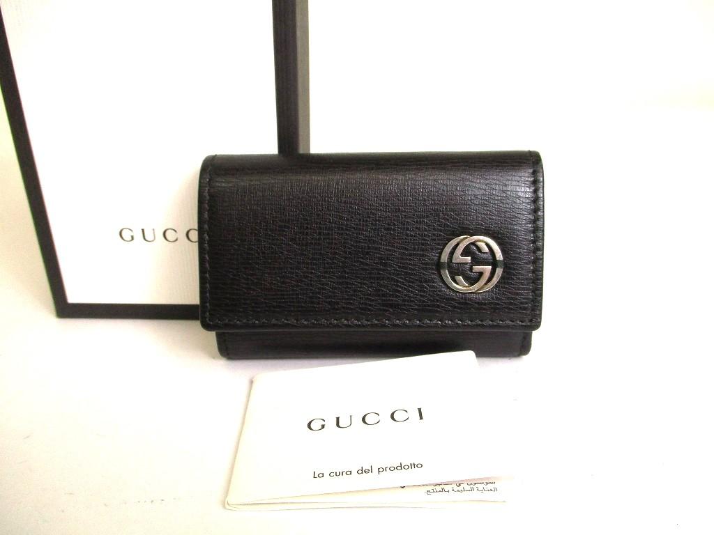 

Оригинальные чехлы для ключей GUCCI Interlocking G Black Leather 6 Pics #a016 восстановленные