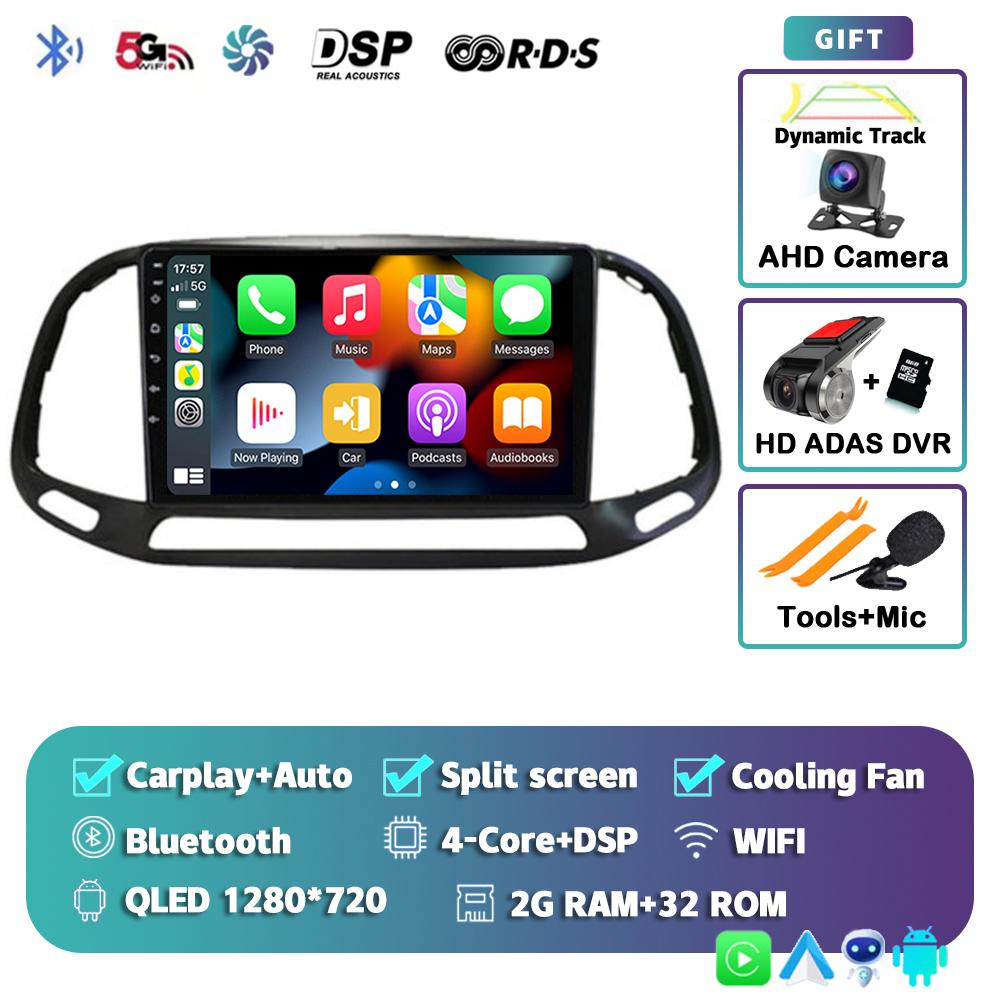 Android 14 Carplay Auto Car Radio For Fiat Doblo 2015 2016 2017 2018 2019 Multimedia GPS Video Player Navigation Stereo 2din DVD