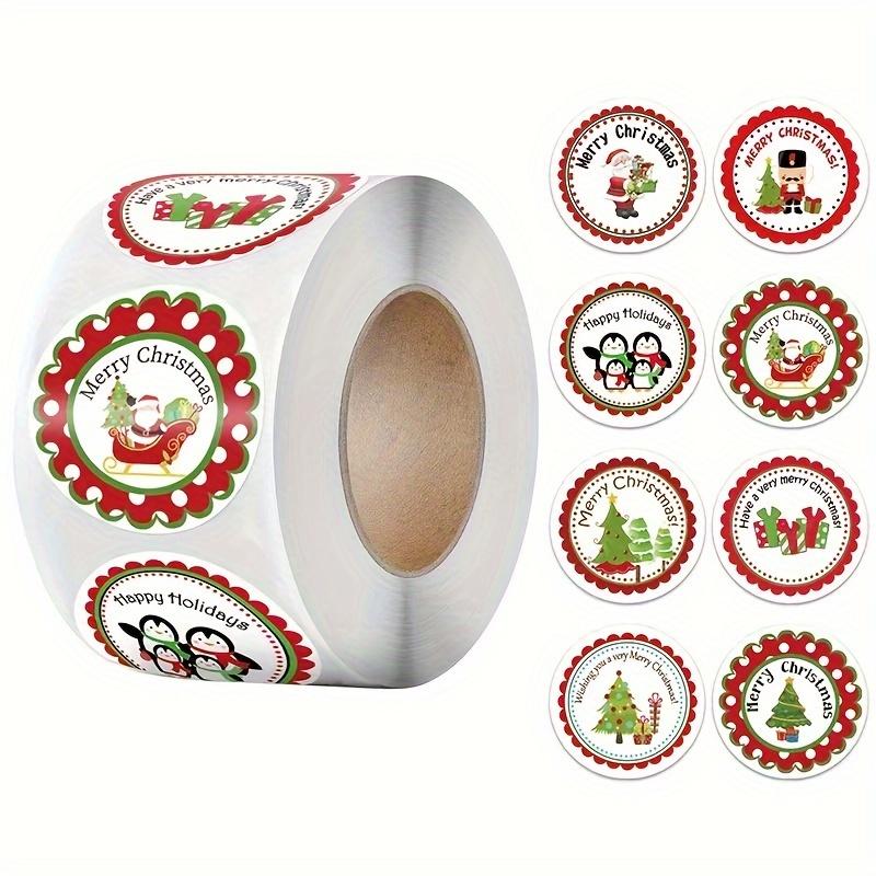 500pcs Christmas Sticker Roll Festive Decor for Cards, Envelopes & Gifts Perfect for Holiday Parties & Crafts