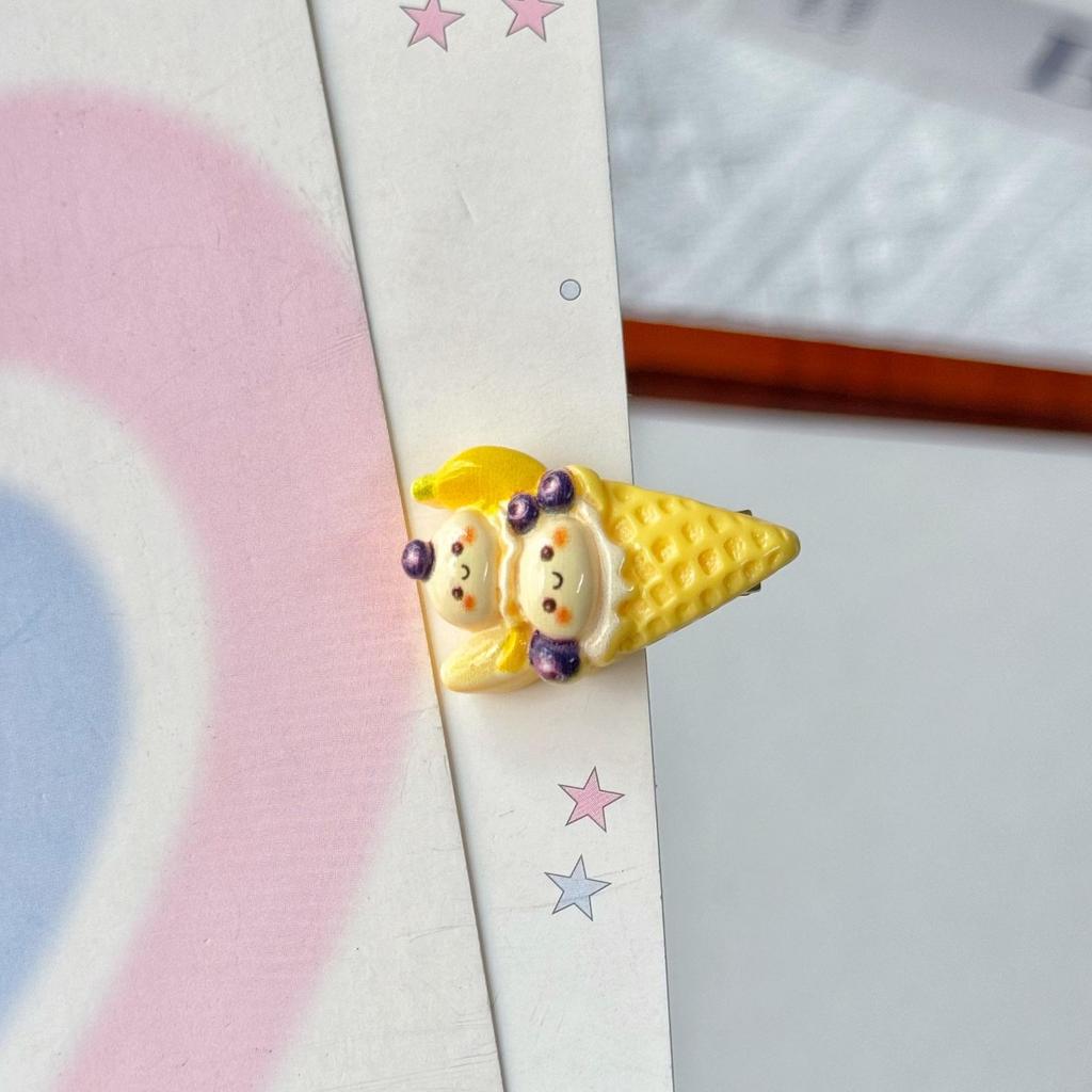 Summer Cute Ice Cream Hair Clip for Ponytails and Flyaways - Sweet Girl Side Bangs Accessory