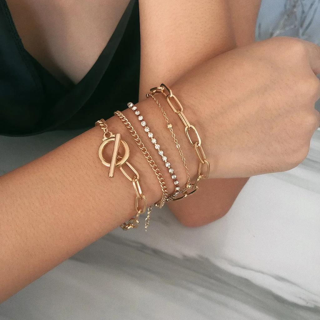 New Unique Design Punk Tie A Knot Originality Simple Couple Bracelets Set Bestie Bracelets Charm Valentine's Day Paty Gift Sets