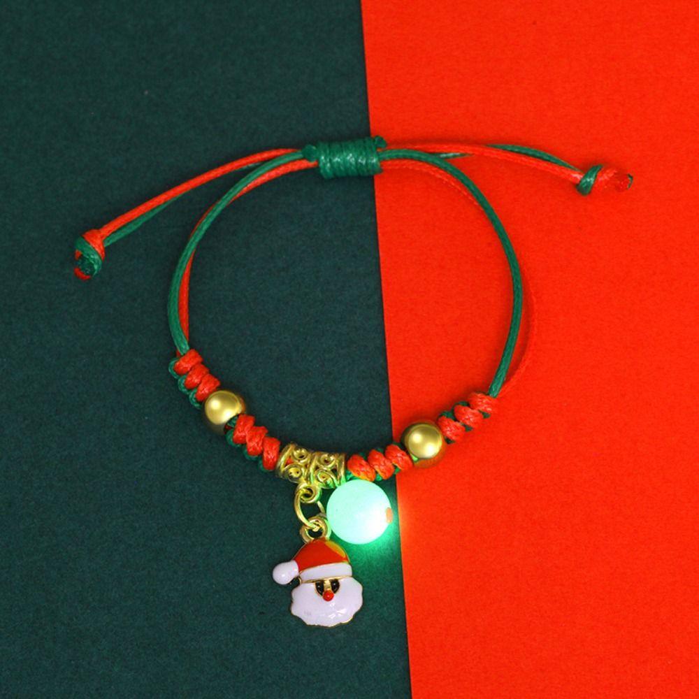 Snowflake Advent Wreath Xmas Bracelet Mistletoe Merry Christmas Bracelet  Women Men