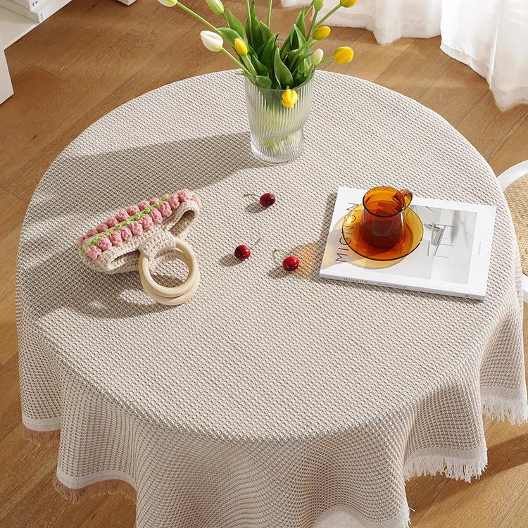 Lace White Dining Table Fabric Style Round Table Square Table Bedside Table Desk Photo Background Cloth Tablecloth Decoration