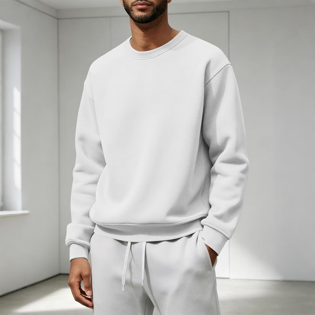 Men's Casual Loose Fit Crewneck Sweatshirt for Fall and Winter