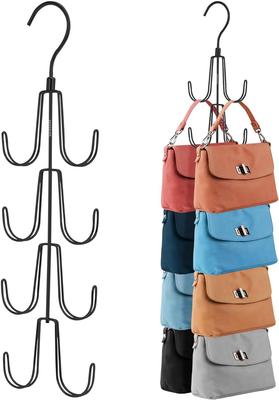 Bag Storage Rack with 2 Bag for Small and 4-Tier Holders, 360-Degree Rotating, Items, Hats, Shoes, Bags, Clothing, Scarves, Ties, More.