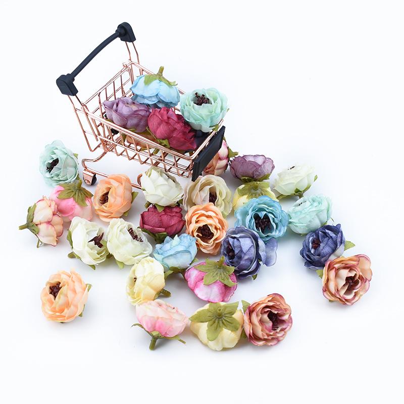 10 Stück Seidenrosen Köpfe Wand DIY Geschenke Süßigkeitenbox Hochzeit Heimdekoration Zubehör Scrapbooking Kunststoff Künstliche Blumen