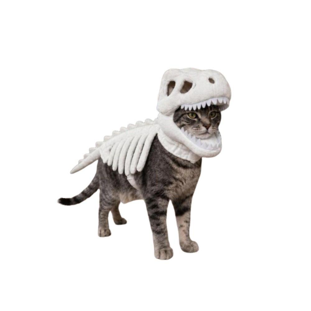 Szkielet Dinozaura Świecący w Ciemności Kostium dla Zwierzęcia Domowego Lśniący Kostium Halloweenowy dla Zwierzęcia Domowego Impreza Halloweenowa