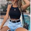 Womens Fashion Casual -Neck Tank Tops Ladies Sexy Cami Swing Vest Clubwear