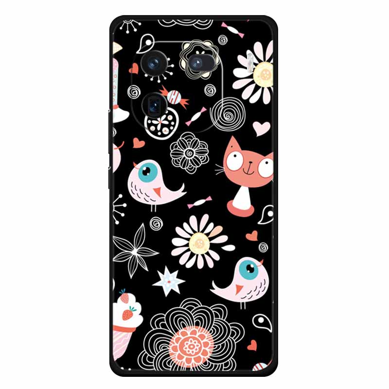 Für Vivo Iqoo 12 Hülle Weiches Silikon Katze Eule Mode Rückseitenabdeckungen für Vivo iQOO 12 Pro Hüllen Marmor Stoßfeste Handyhüllen Iqoo12