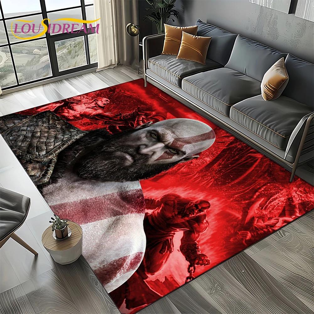 27 Style Kratos God of War Games Cartoon Carpet Rug for Living Room Bedroom Home Sofa Decoration,Kid Area Rug Non-slip Floor Mat