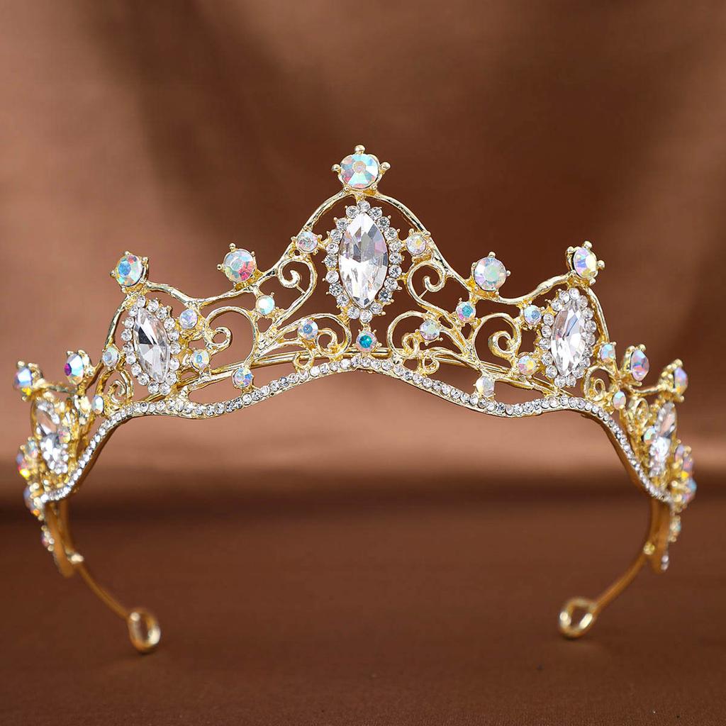 Bridal Crown Tiara Wedding Dress Accessories Headband Princess Birthday Stage Luxurious Crown Rhinestone Hair Accessories
