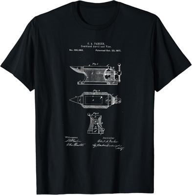 Antique Blacksmith Anvil Patent Print Gift Unisex T-Shirt