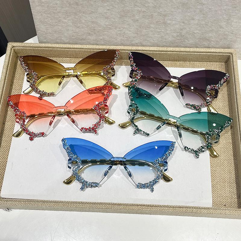 1PC Butterfly Sunglasses Sunglasses Men's High-end Sense Women's Face Small Sunscreen Party Dance Styling Glasses