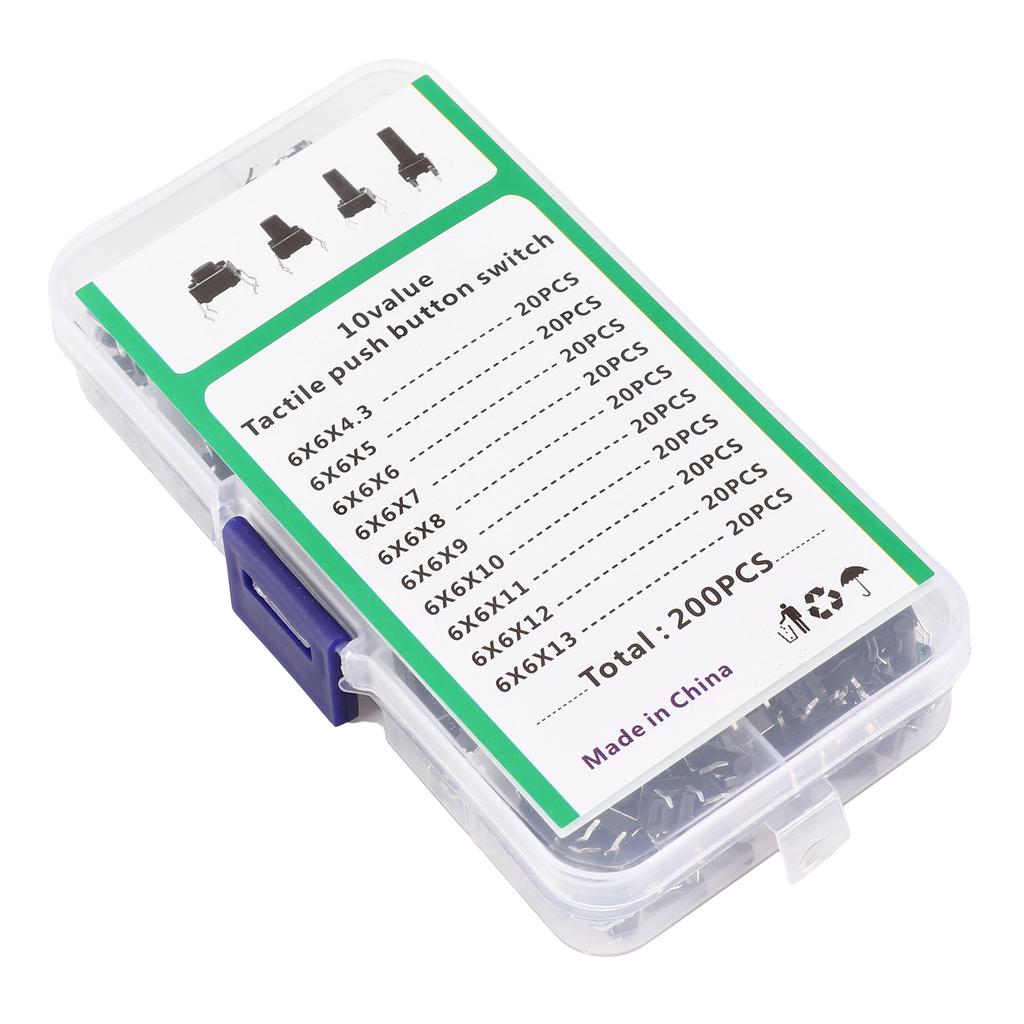 200Pcs Tactile Push Button Switch Mini Controller for TV Audio Computer Electronic Product