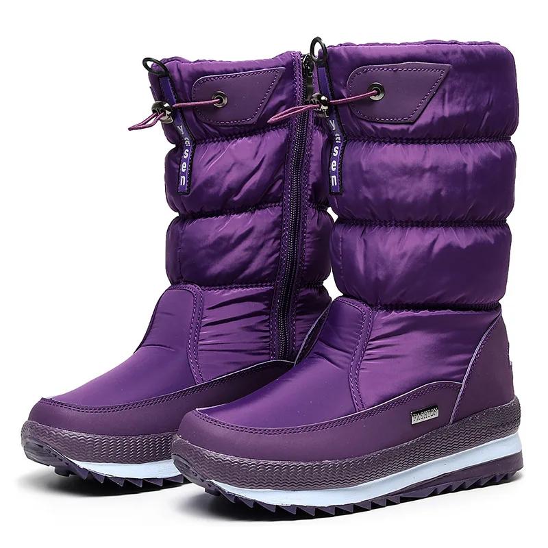 Fashion Women's Snow Boots Platform Winter Boots Waterproof Non-slip Boots Plush Fur Mid-calf Boot Fashion Warm Women Boot Botas Mujer