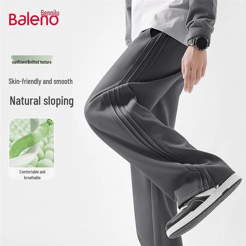 

Baleno Men s Solid Casual Pleated Wide-Leg Pants XL