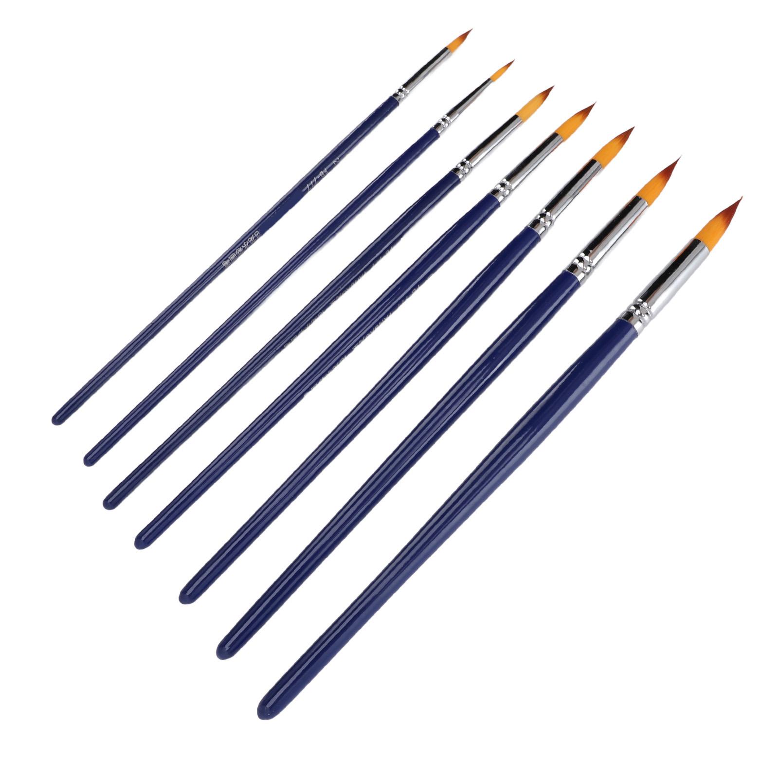 

7Pcs Watercolor Brush Set Nylon Bristles Wooden Handle Paint Brush Set for Acrylic Oil Painting