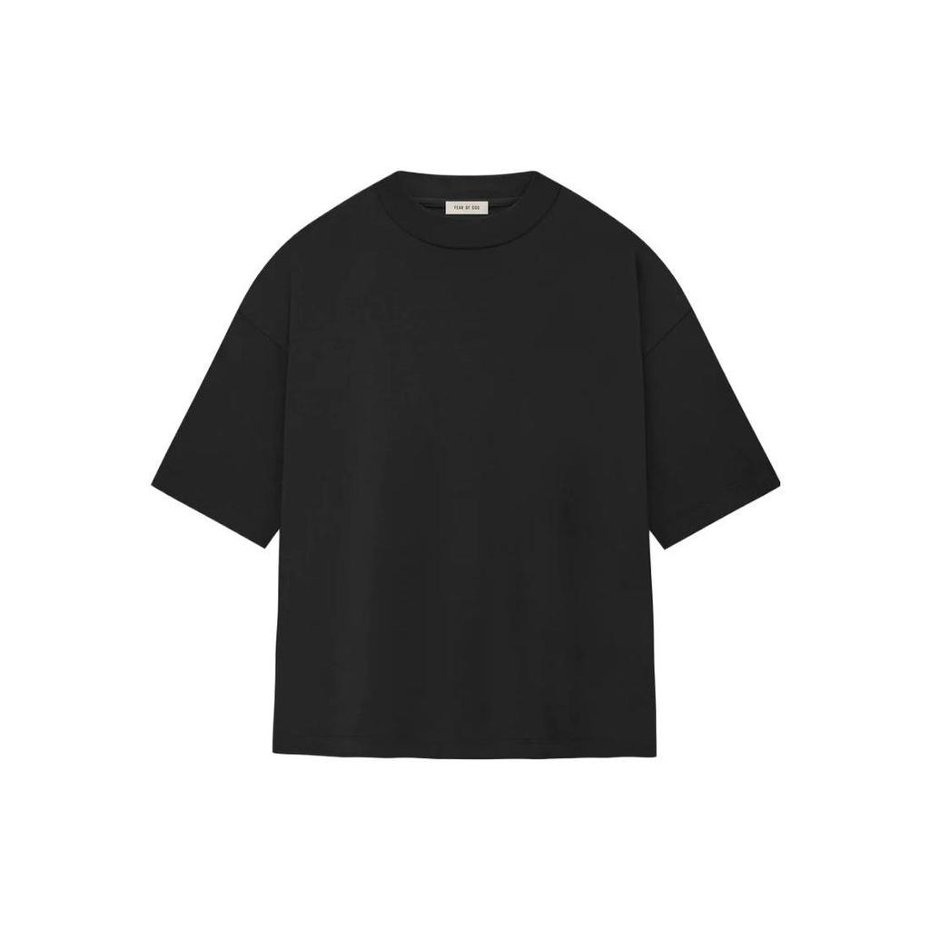 Fear of God Solid Color Round Neck Short Sleeve T-Shirt Unisex Tops Black FGLW50-004JER-001